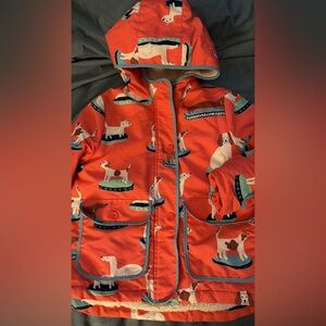 Mini Boden Red Dog Print Kids Jacket